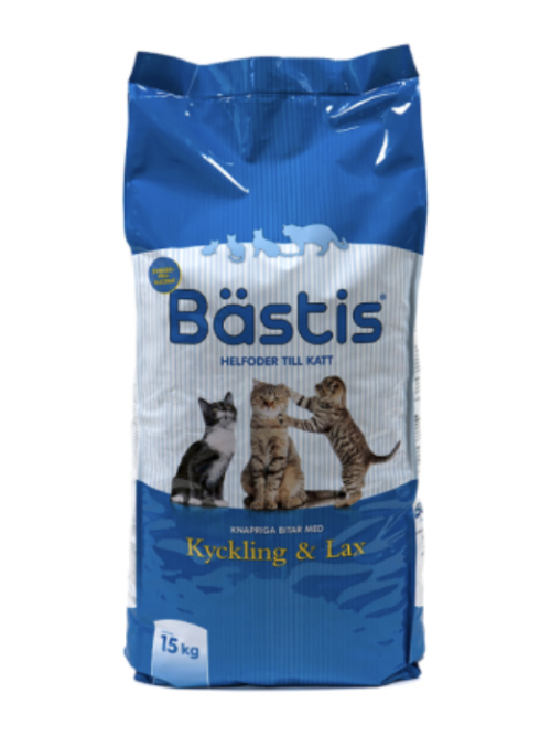 Kattfoder Bästis Kyckling & Lax - 10kg